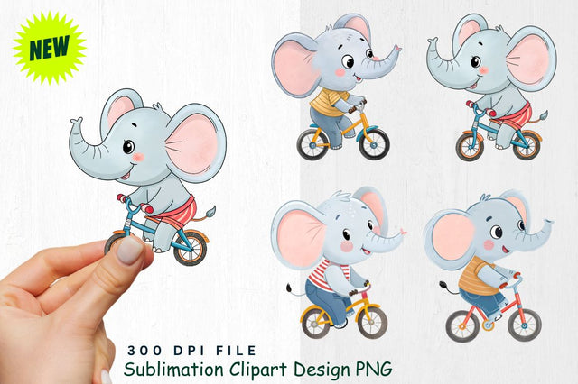 Baby Boy Elephant Watercolor Clipart PNG Sublimation Regulrcrative 