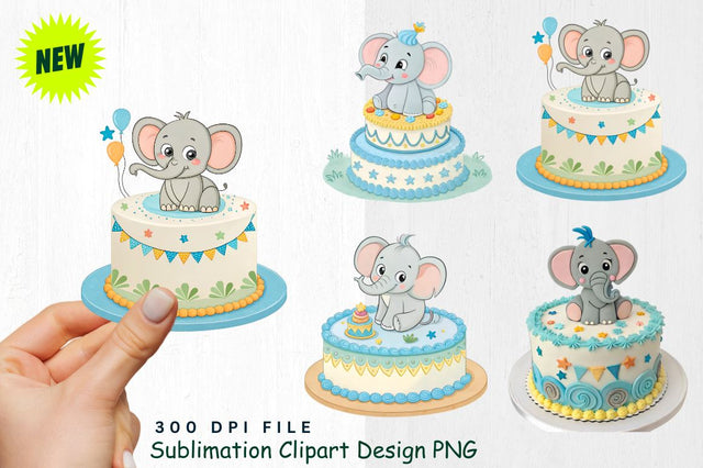 Baby Boy Elephant Watercolor Clipart PNG Sublimation Regulrcrative 
