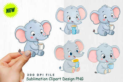 Baby Boy Elephant Watercolor Graphic Sublimation Regulrcrative 