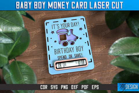 Baby Boy Money Card Bundle | Greeting Cards | Money Holder | CNC File SVG Fly Design 