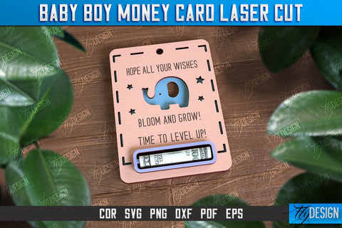 Baby Boy Money Card Bundle | Greeting Cards | Money Holder | CNC File SVG Fly Design 