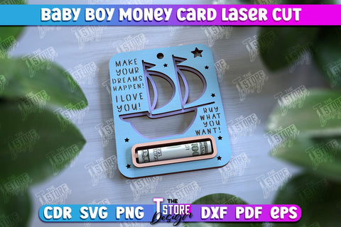 Baby Boy Money Card Bundle | Greeting Cards | Money Holder | CNC File SVG The T Store Design 