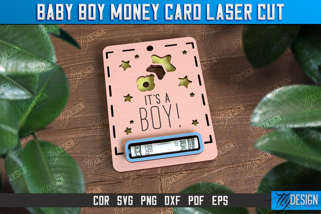 Baby Boy Money Card | Greeting Cards | Money Holder | CNC File SVG Fly Design 