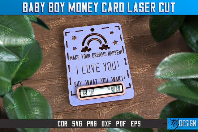 Baby Boy Money Card | Greeting Cards | Money Holder | CNC File SVG Fly Design 