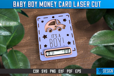 Baby Boy Money Card | Greeting Cards | Money Holder | CNC File SVG Fly Design 