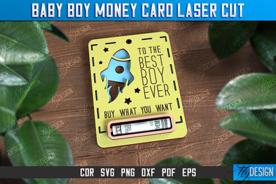 Baby Boy Money Card | Greeting Cards | Money Holder | CNC File SVG Fly Design 