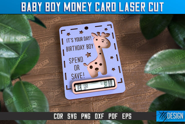 Baby Boy Money Card | Greeting Cards | Money Holder | CNC File SVG Fly Design 