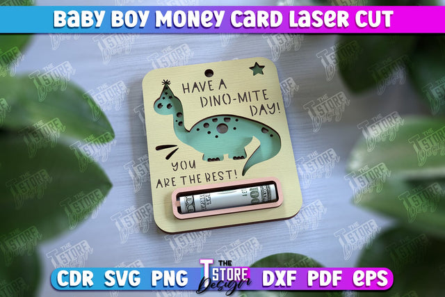 Baby Boy Money Card | Greeting Cards | Money Holder | CNC File SVG The T Store Design 