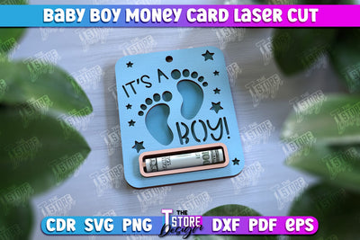 Baby Boy Money Card | Greeting Cards | Money Holder | CNC File SVG The T Store Design 