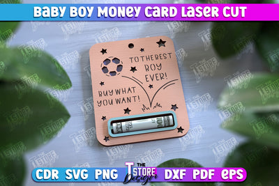 Baby Boy Money Card | Greeting Cards | Money Holder | CNC File SVG The T Store Design 