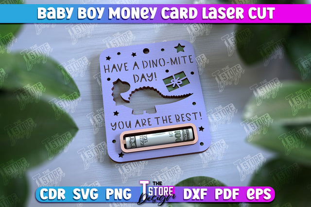 Baby Boy Money Card | Greeting Cards | Money Holder | CNC File SVG The T Store Design 