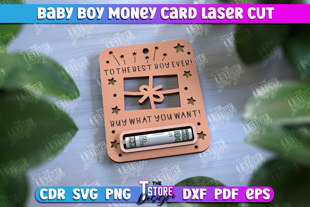 Baby Boy Money Card | Greeting Cards | Money Holder | CNC File SVG The T Store Design 