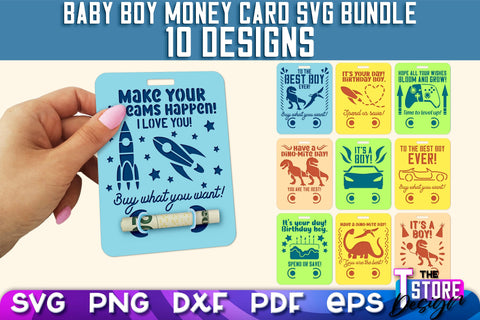 Baby Boy Money Card SVG | Baby Boy Money Holder | Happy Birthday Design SVG The T Store Design 