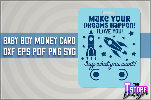 Baby Boy Money Card SVG | Baby Boy Money Holder | Happy Birthday Design SVG The T Store Design 