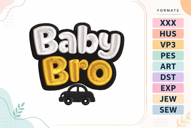 Baby Bro | Cute Little Brother Baby Quote Embroidery/Applique DESIGNS sg embroidery 
