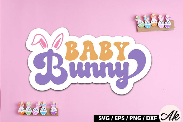 Baby bunny Retro Sticker SVG akazaddesign 