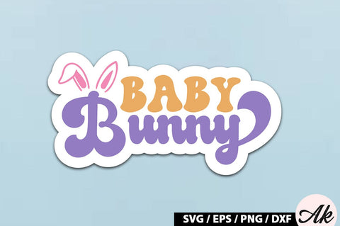 Baby bunny Retro Sticker SVG akazaddesign 