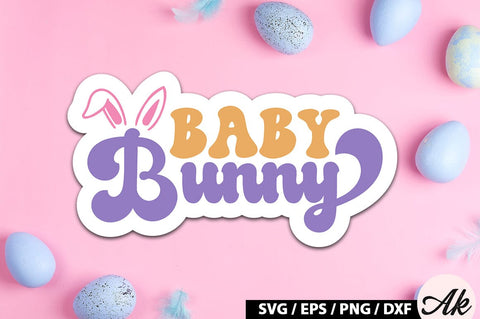 Baby bunny Retro Sticker SVG akazaddesign 
