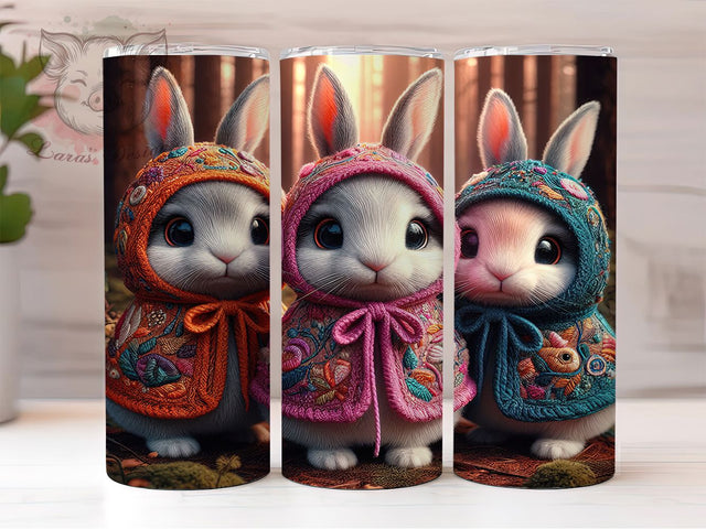Baby Bunny Spring 20oz Tumbler, Spring Animals, Cute Theme, Seasonal Design, 20oz Wrap, Sublimation Design, PNG File Sublimation Lara' s Designs 