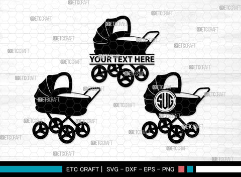 Baby Carriage SVG Bundle, Baby Carriage Silhouette, Pram Svg, Stroller Svg, Pramette Svg, Baby Buggy Svg, Baby Stroller Svg, Baby Carriage SVG ETC Craft 