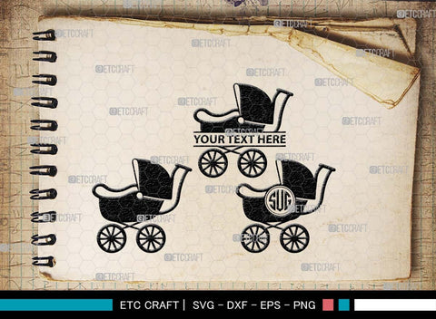 Baby Carriage SVG Bundle, Baby Carriage Silhouette, Pram Svg, Stroller Svg, Pramette Svg, Baby Buggy Svg, Baby Stroller Svg, Baby Carriage SVG ETC Craft 