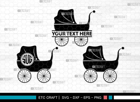 Baby Carriage SVG Bundle, Baby Carriage Silhouette, Pram Svg, Stroller Svg, Pramette Svg, Baby Buggy Svg, Baby Stroller Svg, Baby Carriage SVG ETC Craft 