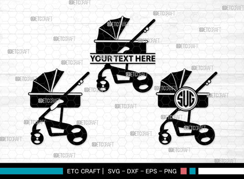 Baby Carriage SVG Bundle, Baby Carriage Silhouette, Pram Svg, Stroller Svg, Pramette Svg, Baby Buggy Svg, Baby Stroller Svg, Baby Carriage SVG ETC Craft 