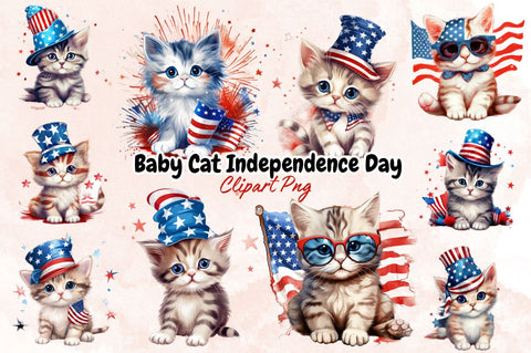 Baby Cat Independence Day Sublimation Bundle Sublimation Designangry 