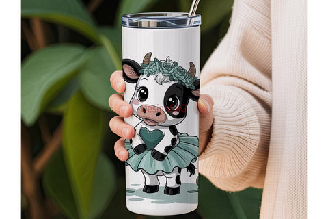 Baby Cow BalleTHSP 20oz Tumbler Wrap Sublimation DesignSVG 