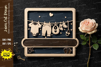 Baby Crib Nursery Frame SVG Laser Cut Design | Cute Hanging Toys Pattern SVG Regulrcrative 