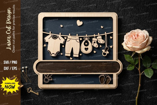 Baby Crib Nursery Frame SVG Laser Cut Design | Cute Hanging Toys Pattern SVG Regulrcrative 