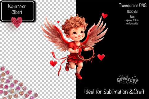 Baby Cupid BOYS cupid Clipart Angels Clipart Illustration Watercolor Valentine clipart PNG Sublimation Createya Design 