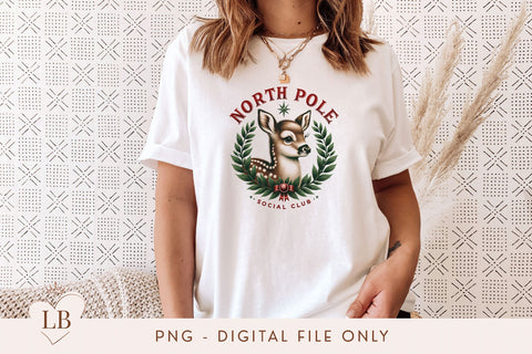 Baby Deer Christmas Coquette Social Club Transparent PNG Sublimation BijouBay 