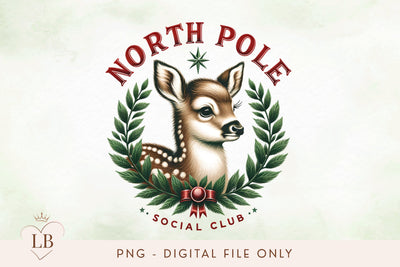 Baby Deer Christmas Coquette Social Club Transparent PNG Sublimation BijouBay 