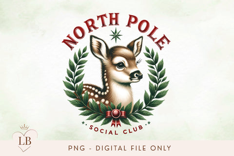 Baby Deer Christmas Coquette Social Club Transparent PNG Sublimation BijouBay 