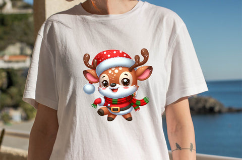 Baby Deer Christmas Sublimation Clipart Bundle Sublimation SVGArt 