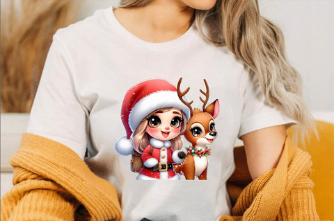 Baby Deer Christmas Sublimation Clipart Bundle Sublimation SVGArt 