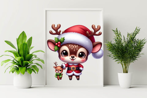 Baby Deer Christmas Sublimation Clipart Bundle Sublimation SVGArt 