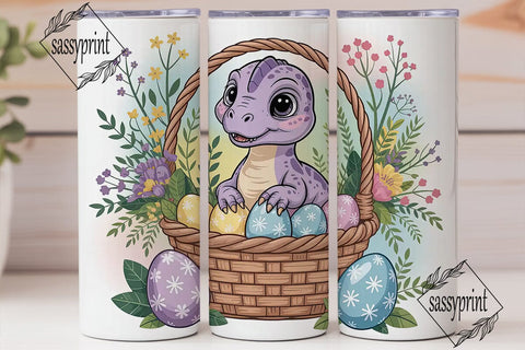 Baby Dinosaur Easter Basket 20oz Tumbler Sublimation sassyprint 