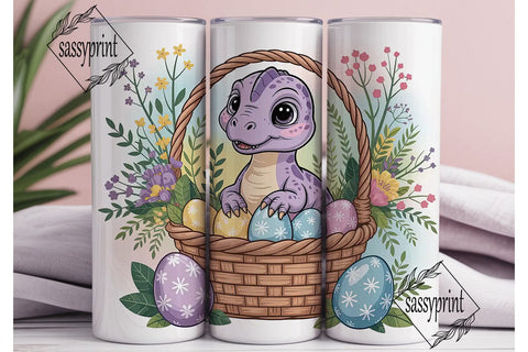 Baby Dinosaur Easter Basket 20oz Tumbler Sublimation sassyprint 
