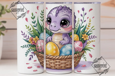 Baby Dinosaur Easter Basket 20oz Tumbler Sublimation sassyprint 