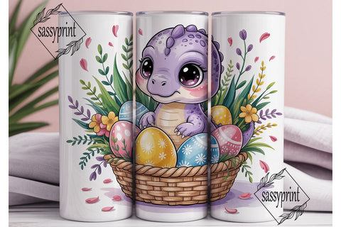 Baby Dinosaur Easter Basket 20oz Tumbler Sublimation sassyprint 