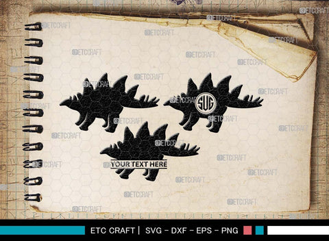 Baby Dinosaur Monogram, Baby Dinosaur Silhouette, Baby Dinosaur SVG, Kids Dinosaur Svg, T-rex Svg, Dino Svg, Cute Dinosaur Svg, SB00553 SVG ETC Craft 