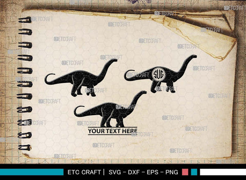 Baby Dinosaur Monogram, Baby Dinosaur Silhouette, Baby Dinosaur SVG, Kids Dinosaur Svg, T-rex Svg, Dino Svg, Cute Dinosaur Svg, SB00553 SVG ETC Craft 