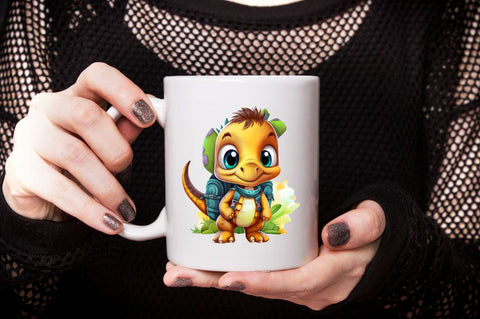 Baby Dinosaur with Backpack Sublimation Bundle SVG Designangry 
