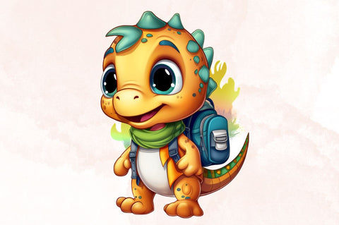 Baby Dinosaur with Backpack Sublimation Bundle SVG Designangry 