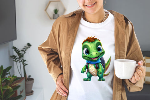 Baby Dinosaur with Backpack Sublimation Bundle SVG Designangry 