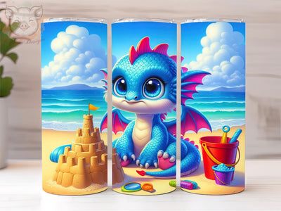 Baby Dragon Beach 20oz Tumbler Png, Straight & Tapered Tumbler Png, Baby Dragon Tumbler Png, Digital Download PNG Sublimation Lara' s Designs 