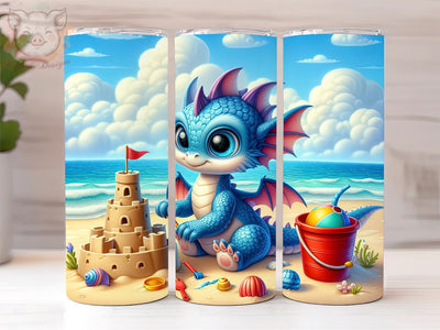Baby Dragon Beach 20oz Tumbler Png, Straight & Tapered Tumbler Png, Baby Dragon Tumbler Png, Digital Download PNG Sublimation Lara' s Designs 