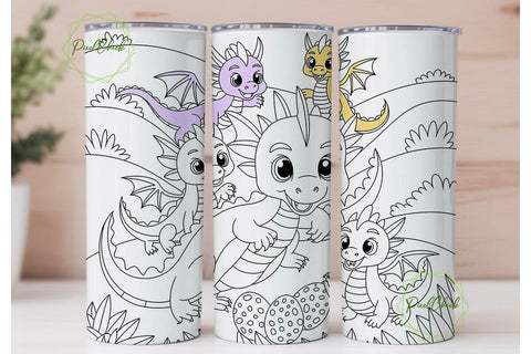 Baby Dragons Tumbler Wrap Sublimation PixelChick 
